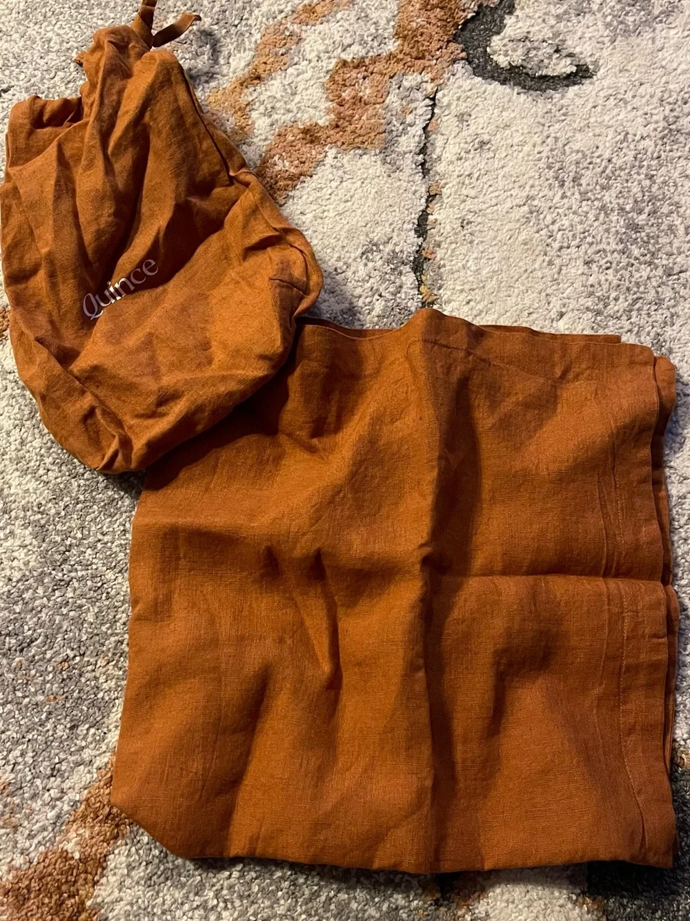 NWT Quince European Linen Euro Sham, 26 X 26 (Terracotta)